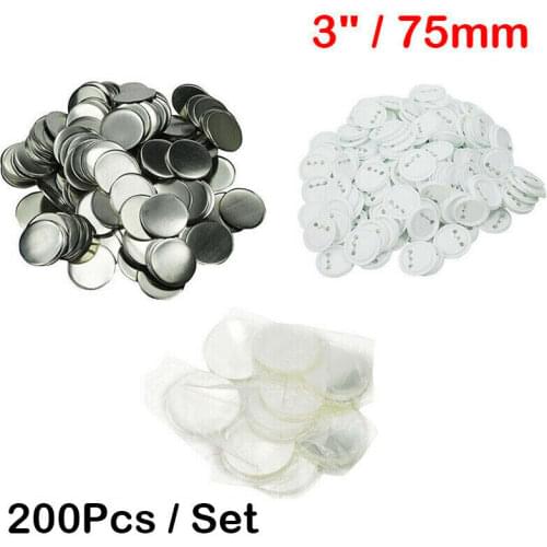 200Pcs 75mm(3") Blank Pin Badge Button Supplies for DIY Badge Maker Machine