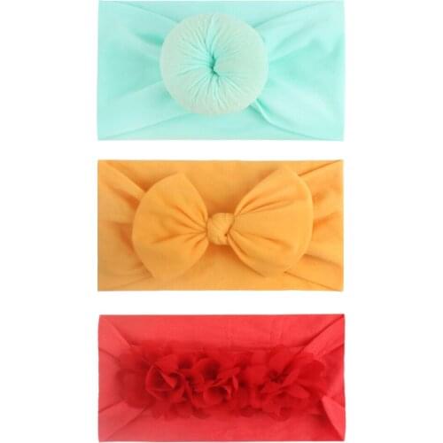 3pcs/set Bow Lotus Flower Elastic Headbands Kids Photography Props Baby Girls Cute Headwear Christmas Gift Sets For Accessories