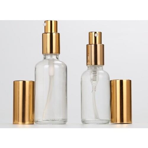 30ml Transparent Essential Oil Pressure Pump Bottle Glass Pressing Empty Emulsion Spray Perfume Bottle 100PCS/LOT