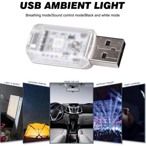 5V USB Car Atmosphere Lamp Durable Multifunctional Color Night Light Car USB Light LED Neon Interior Ambient Lights Dropshipping