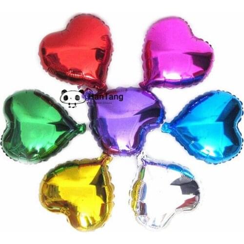 50pcs 10inch Golden Silve Heart Balloons Aluminium Foil Balloon Happy Birthday Party Decoration Supplies 6zSH808