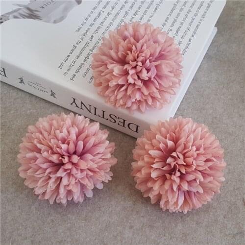50PCS 6cm Ball Chrysanthemum Artificial Flower Head For Home Wedding Party Decoration Scrapbooking DIY Hydrangea Flowers Wall