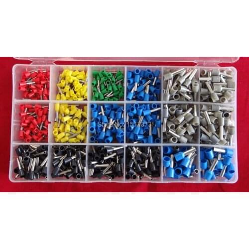 850PCS/ cord end terminal wire ferrules cable ends cord terminal fsix color five size mixed