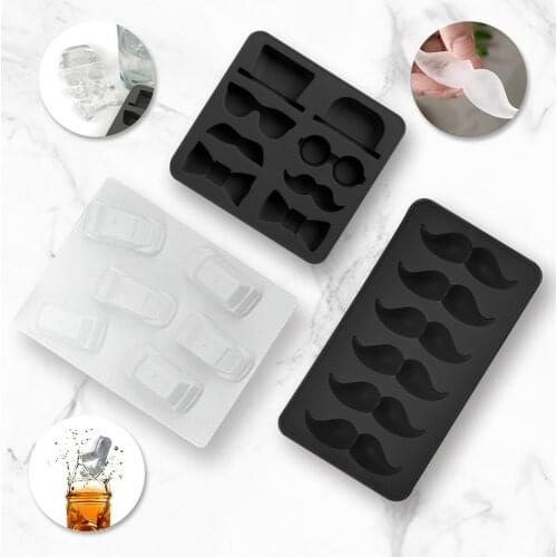 Car Ice Tray Mold Gentleman Bow Tie Ice Mold Beard Ice Box Ice Maker Car Ice Cube Mold