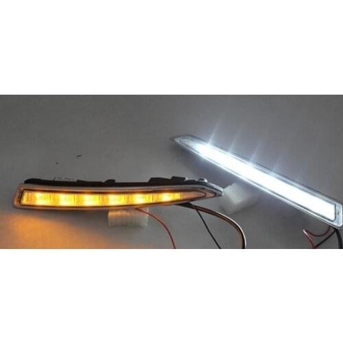 Free shipping!! for ford Maverick Escape Kuga 2013 led drl daytime running light super bright with yellow turn signals