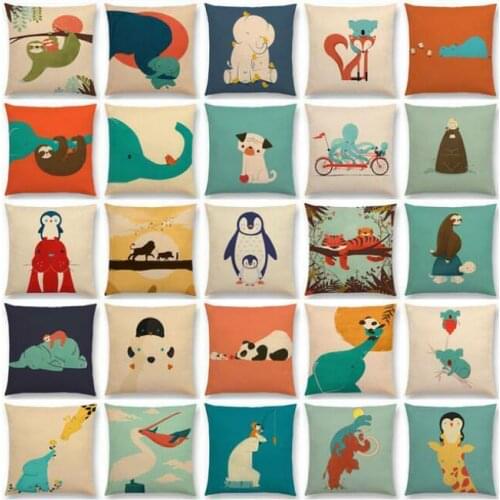 Penguin Shark Dog Whale Troll Bird Cushion Case Throw Pillow Case Soft Room Gifts Single Sides Printing