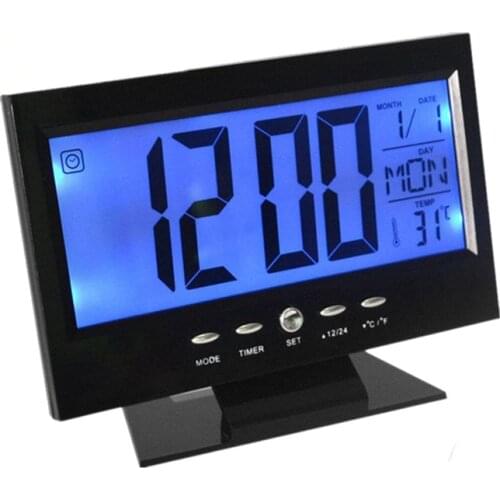 Electronic Digital LCD Desk Clock Temperature Humidity Monitor Clock Thermometer Hygrometer Weather Forecast Table Clock