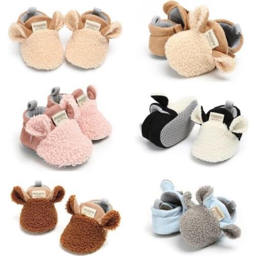 Newborn Infant Baby Girls Bow Soft Sole Prewalker Warm Casual Flats Shoes
