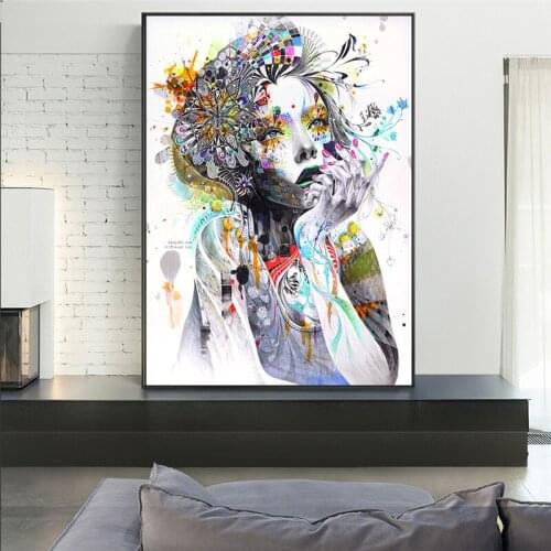 Girl With Flowers Abstract Diamond Painting DIY 5D Cross Stitch Full Square/Round Diamond Embroidery Mosaic Home Decoratio