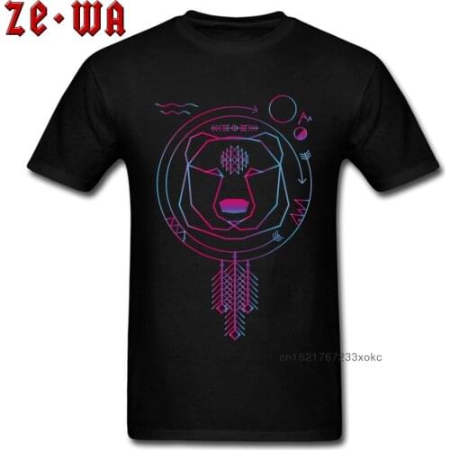 2018 Design T Shirt Men Tees Colorfull Geometric Bear T-shirt Print American Native Tribal Universe Clothes Drop Shipping