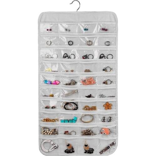 Double Sided Hanging Jewelry Display Organizer Bag Jewelry Holder Necklace Bracelet Earring Ring Pouch Jewelry Display Bags