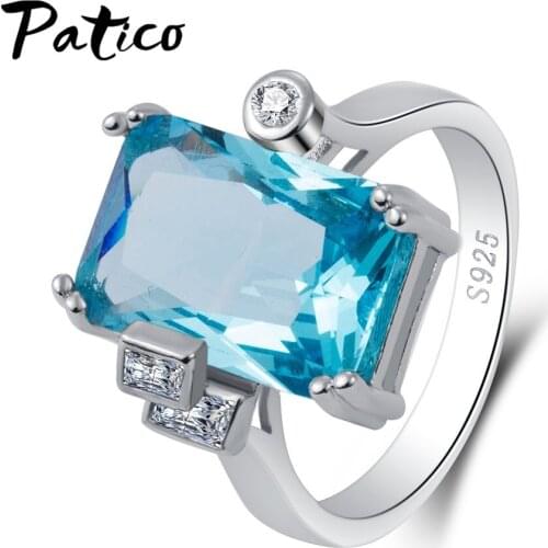 Fashion Big Square Zircon Wedding Ring Sets Micro Paved CZ Rings For Women Classic Bulgaria Jewelry Accessories