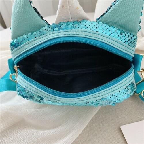 Fashion Unicorn Handbags Travel Women Cartoon Printing Shoulder Bags Sequins leather Luxury Crossbody bag