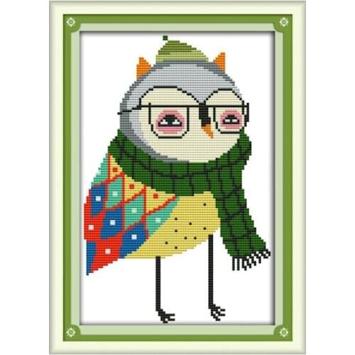 Joy Sunday Owl Mr. 11CT 14CT Animal Series Cross Stitch Kit DMC embroidery thread handmade embroidery decorative paintings