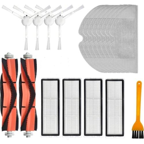 Filter + Main Side Brush Mop Cloth Replacement Kits for Xiaomi Mijia 1C / STYTJ01ZHM Robotic Vacuum Cleaner Accessories