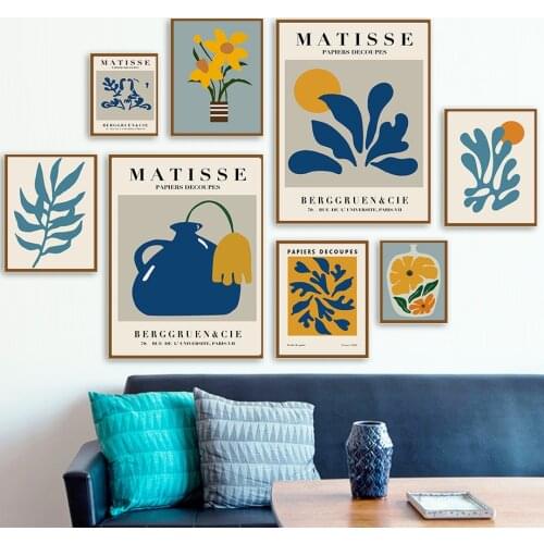 Wall Art Canvas Painting Illustration Matisse Abstract Coral Leaf Nordic Posters And Prints Wall Pictures For Living Room Decor
