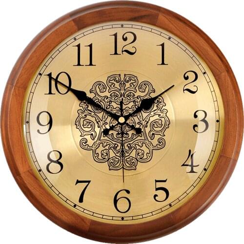 Solid Wood Retro Wall Clock Metal Silent Living Room Large Creative Shabby Chic Luxury Clocks Wall Watches Home Decor Klok Gift