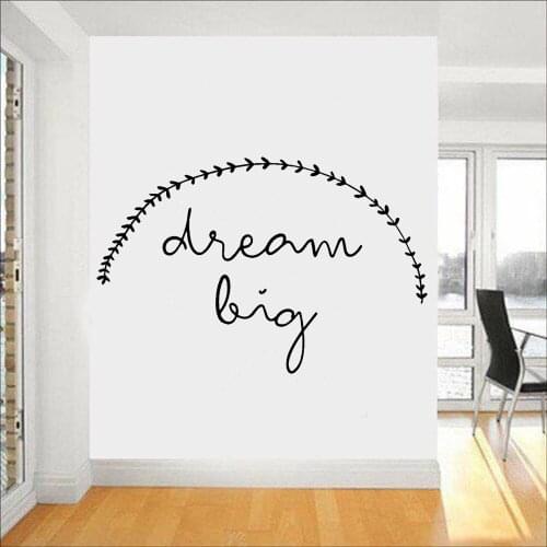 Dream Big Wall Decals Office Inspirational Quotes Home Decor Gym Company Culture Removable Vinyl Classroom Wall Stickers Y487