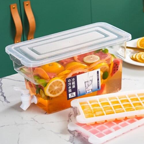 New 5L Refrigerator Kettle With Faucet Household Lemonade Bottle Drinkware Cold Water Bottle Container Heat Resistant Pitcher