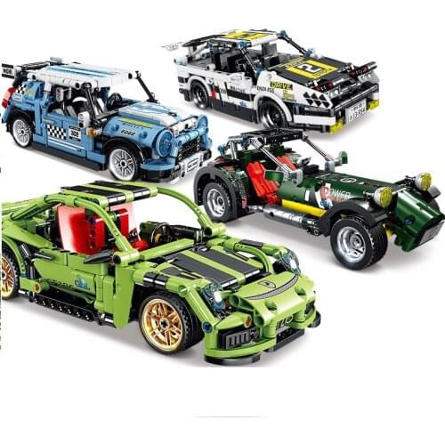 NEW High Technical Pull Back Racing Simulation Car Models Building BricksBoys DIY Vehicle Toys Gift