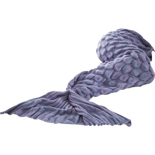 INS Mermaid Tail Blanket Fish Tail Air Conditioning Blanket Sofa Cover Knitted Casual Blanket Nap Blanket