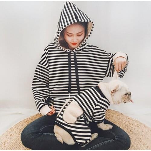 Dog Clothes for Small Dogs Striped Jumpsuit for French Bulldog Overalls for Dogs for Chihuahua Winter Warm Cotton Puppy Costume