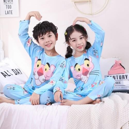 2021 Autumn Winter Children Pajamas Long Sleeve Cartoon Kids Girl Clothes Suit Lovely Childrens Pyjamas Boy Home Clothes