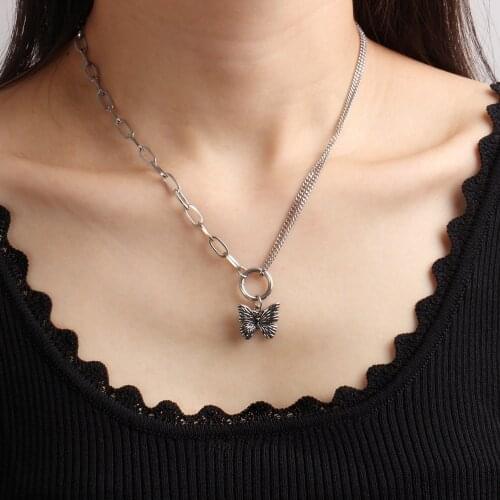 Sweet Butterfly Stainless Egirl Steel Necklace Women Men Polishing Chain E-Girl Girls Fashion Accessories Birthday Gift Aesthet