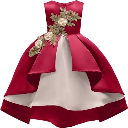 DADMOBY Girls Dress 2021 New Children Clothing Elegant Lace Girls Dress Flower Princess Dresses Christmas Evening Prom Ball Gown