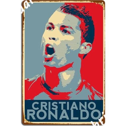 Cristiano Portrait Inspired Metal Plaque Poster Vintage pub Garage Painting Decor Tin sign Posters