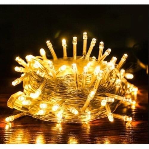 Wired 100 Bulb LED Light Daylight Color 10Metre christmas decorations рождественские украшения