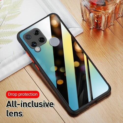 Clear Acrylic Tire Pattern TPU Bumper Case For Realme Realmi C21 C11 C15 8 7 6 pro 5 5i 6i 7i Narzo 30A Camera Protective Coque