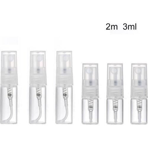 5pcs /lot 2ml 3ml Mini Clear Glass Spray Bottle Atomizer Perfume Bottles Cosmetic Packing Atomizing Spray Liquid Container