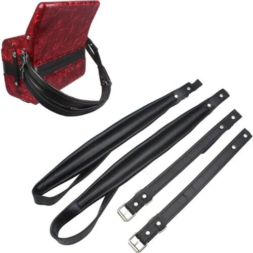 Adjustable One Pair Soft Synthetic Leather Accordion Shoulder Straps Belt for 16-120 Bass Accordions 83-110cm Adjustable Length