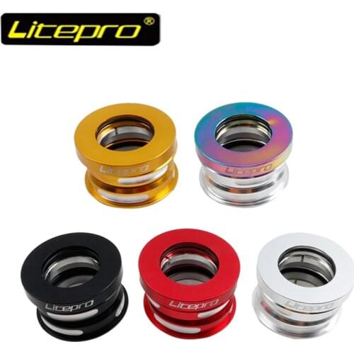 Litepro Folding Bike Headset, Aluminum Alloy Solid 44mm Internal Sealed Bicycle Bearing Headset Accessory Ultra-ligh Headsets