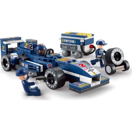 Speed Champions City Racing Formula F1 Car MOC Blocks Super Racers Vehicle Building Bricks Maintenance Model Toys For Kids Gifts