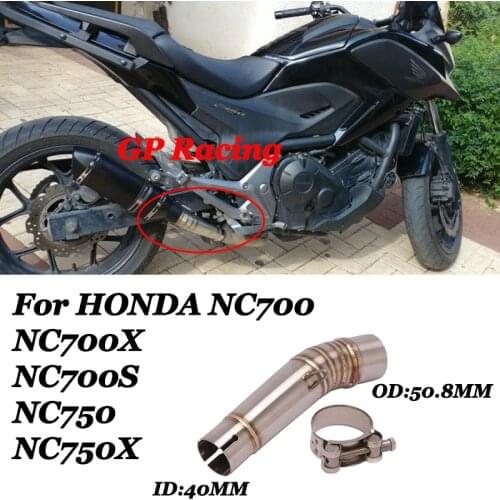 Slip On For HONDA NC700 NC700X NC700S NC750X NC750 Motorcycle 51mm Exhaust Middle Link Pipe Escape Muffler Connection Link Pipe