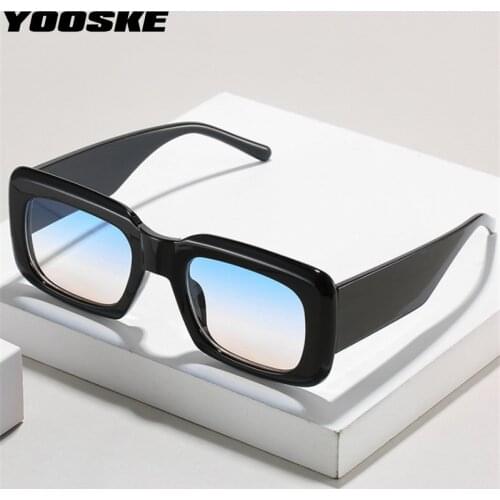 YOOSKE Fashion Square Sunglasses Women Men Brand Designer Trendy wide legs Vintage Sun Glasses Black Red Eyewear UV400