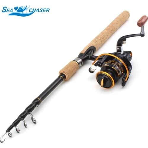 1.8-2.7m lure Telescopic Spinning rod and 12BB Reel Set and Fishing Rod Carbon lure fishing wooden handle Combo De Pesca