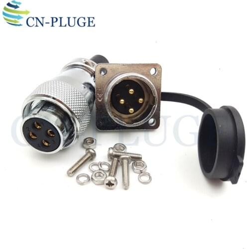 WS20 Type Waterproof 4-pin LED Power Square Panel Mount Connector Automotive Wire Male Socket Connectors IP67