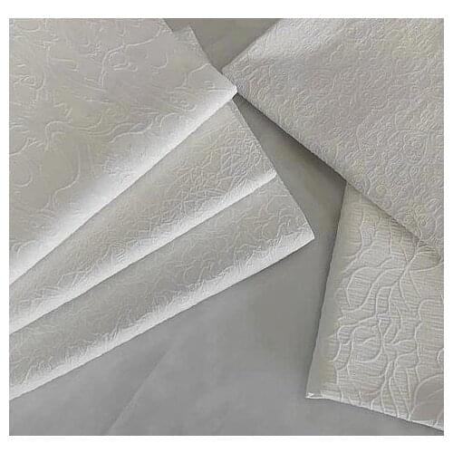 High-grade black and white three-dimensional embossed fabric jacquard cotton satin garment fabric summer fabric by the meter