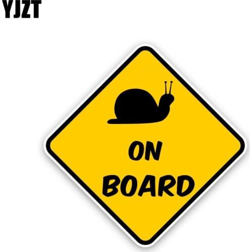 YJZT 15.4CM*15.4CM BABY ON BOARD Personality Sweet Snail Car Sticker Warning Decal PVC 12-40284