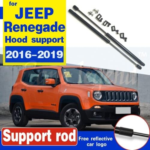 2pcs Hood Damper Lift Strut Support Rod Hydraulic Hood Car Accessories For Jeep Renegade 2016 2017 2018 2019 hydraulic rod strut