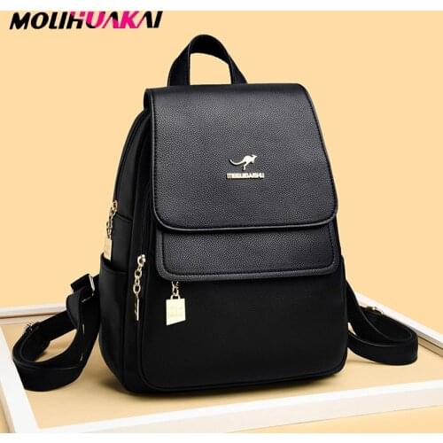 2021 Summer Bag womens PU Leather Backpack Female Bag Travel Travel Backpacks Top Backpack School Bags Girlhood Style
