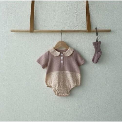 2021 new boys girls floral patchwork rompers cotton summer babys jumpsuit