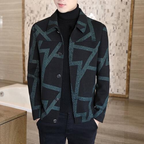 2021 Autumn Winter Men Wool Trench Coat Jacket Turndown Collar Casual Loose Coats Business Social Men Clothing Brand Overcoat