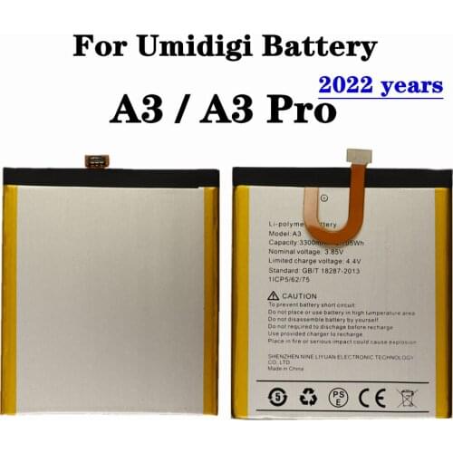 New 3300mAh Battery For UMI Umidigi A3 / A3 A 3 Pro A3Pro Phone Replacement Bateria Batteries High Quality