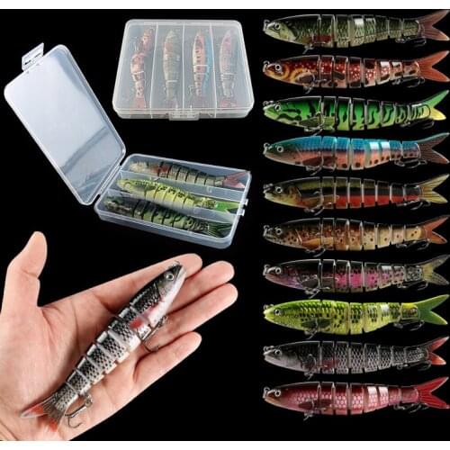7 Sections Body Fishing Lures For Perch Freshwater Fishing Lures Multi Jointed Swimbait Hard Bait Freshwater Fishing Gear