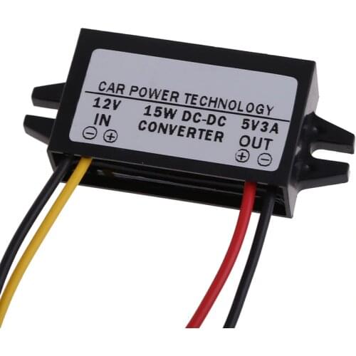 VODOOL DC 12V To DC 5V 3A 15W Auto Car Power Converter Regulator Adapter For Car DVR GPS Navigation Audio Vehicle Electro