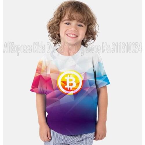 Toddler Bitcoin 3D Print T Shirt Kids Cartoon T-shirt Children Anime Tshirts Summer Baby Boys Girls Short Sleeve Tops Streetwear